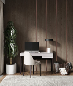 Письменный стол MARBELLA шпон ореха W, матовый серо-бежевый лак