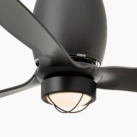 Матовый черный потолочный вентилятор Eterfan LED 128 см