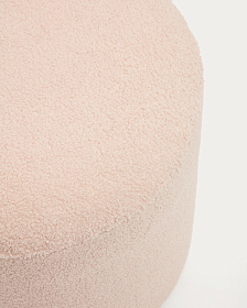 Kaeli Пуф для ног со съемным чехлом из розового букле Ø 43