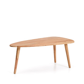 Журнальный столик Duvani из массива акации с выбеленной отделкой Ø110 x 60