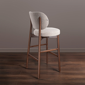 Барный стул Clemente ткань кат.5 Loop 07, итальянский орех