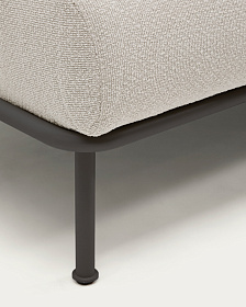 2-местный диван Aurum из шенилла цвета экрю и серого металла 210 см