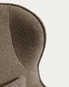 Поворотное кресло Sorile из коричневой синели и черной стали