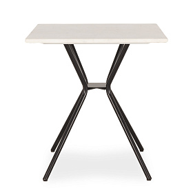 Квадратный стол Monika черный металл/белый мрамор