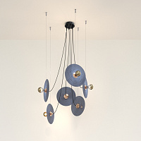 Люстра Fest 6L с темно-синими стеклянными дисками 1223