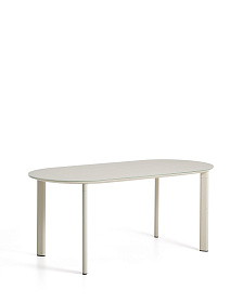 Уличный стол Erice из алюминия и закаленного стекла цвета экрю, 180 x 90 см