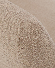 3-местный диван Amsen светло-коричневый с подлокотниками из шпона ореха