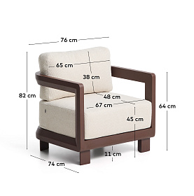 Уличное кресло Nerano из коричневого алюминия