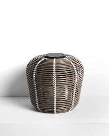 Уличный светильник Garoina солнечных батареях из искусственного ротанга зеленого цвета, 35 см