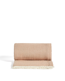 Плед Nafine из хлопкового муслина с двухцветной бахромой 130 x 170 см