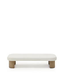 Журнальный столик Labra из цемента и акации 140 x 70 см