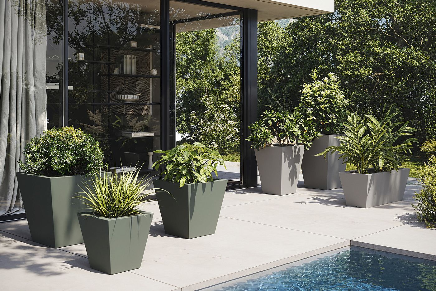 Кашпо Cono Cuadrado 14x14x28