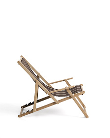 Складное уличное кресло Vilara коричнево-бежевое с каркасом из акации