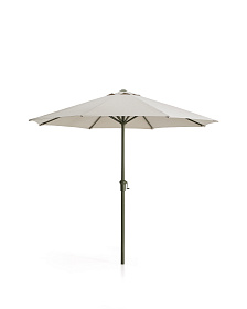 Бежевый зонт Milna с зеленой стальной конструкцией, диаметр 300 см