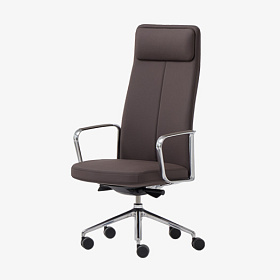 Кресло высокое Zenpro c 5-спицевой алюминиевой поворотной основой на роликах+газлифт+ синхромеханизм