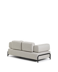 2-местный диван Compo серо-бежевого цвета с чёрным металлическим каркасом, 200 см