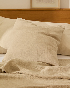 Плед Tandi из льна бежевого цвета 90 х 135 см