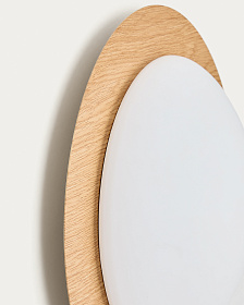 Потолочный светильник Novae из матовой стали с имитацией темного дерева 40 см