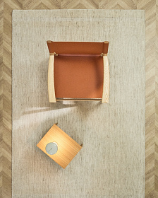 Жаккардовый шерстяной ковер Dalena в бежевую полоску 300 x 200 см