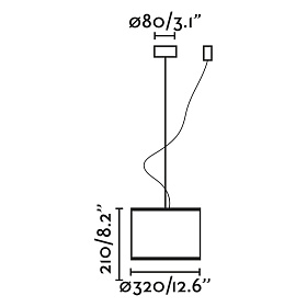 Подвесной светильник Mambo черный ротанг ø320
