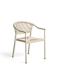 Уличный стул Livadia из бежевого алюминия и веревки