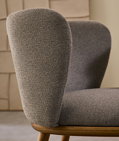 Ciselia Стул из коричневой синели и натурального массива ясеня