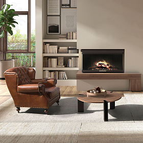 Журнальный стол 2113/MH2206A из орехового дерева и черной стали