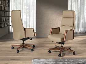 Офисное поворотное кресло 4213 из экокожи цвета норки