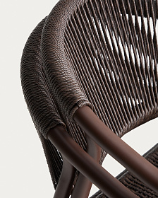 Уличный стул Livadia из коричневого алюминия и веревки