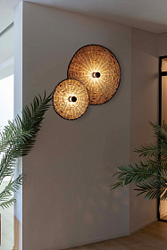 Настенный/потолочный светильник Costas 600 H70 черный/из ротанга