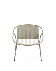 Кресло уличное Atrani из стали и веревки цвета таупе