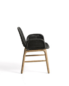 Уличный стул Alipa из массива акации и темно-серой веревки