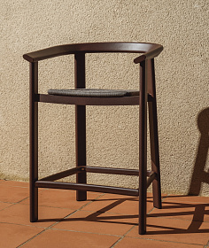 Уличный полубарный стул Erice из алюминия и веревки коричневого цвета, 75 см