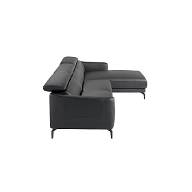 Угловой диван 5359-R /6041 черный кожаный