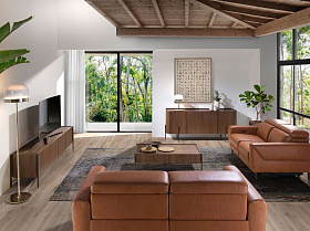 Тумба для TV 3240/MF2201A из орехового дерева и черной стали