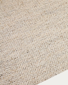 Ковер Lenuo из шерсти и хлопка жаккардовый цвет экрю, 160 x 230 см