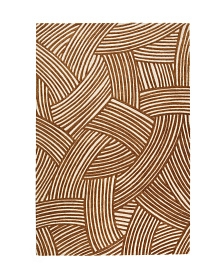 Жаккардовый шерстяной ковер Poreni с бежевым рисунком, 200 x 300 см