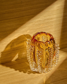 Оранжевая стеклянная ваза Nicora, 23 см