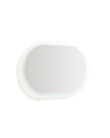 Овальное зеркало для ванной Mervi со LED подсветкой и защитой от запотевания 80 x 50 см