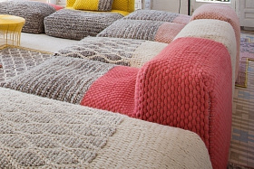 Пуф модульный Mangas Space Plait коралловый