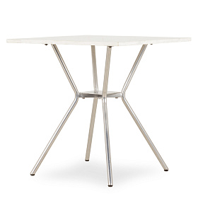 Квадратный стол Monika белый мрамор