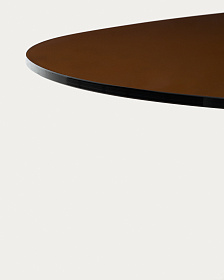 Журнальный столик Olir из коричневой стали и стекла 140 x 80 см