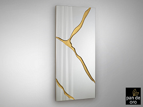 Прямоугольное зеркало Surcos золотое 80X180