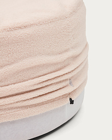 Kaeli Пуф для ног со съемным чехлом из розового букле Ø 90