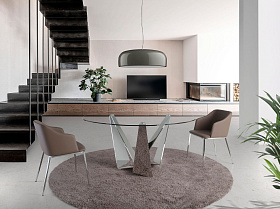 Круглый обеденный стол CT2061R /1042 стеклянный Ø150