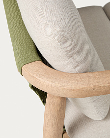 Уличное кресло Menfi из массива акации и зеленой веревки