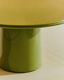 Журнальный столик Albanella из цемента с глянцевой зеленой отделкой Ø85 см