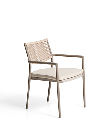 Уличный стул Argasi из алюминия цвета экрю и веревки