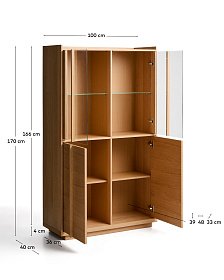 Витрина Onix из дубового шпона в натуральной отделке