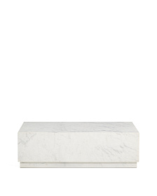 Журнальный столик Sorein из белого мрамора 100 x 50 см